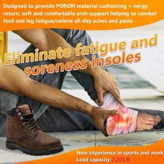 Work Boot Insoles for Standing All Day, High Arch Support Orthotic Shoe Inser…