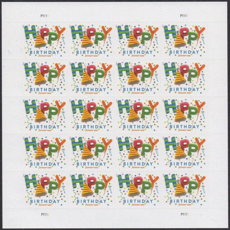 United States Postal Service Happy Birthday Sheet Of 20 Current First Class