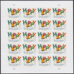 United States Postal Service Happy Birthday Sheet Of 20 Current First Class