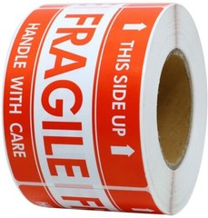 2 Rolls 1000 labels 3″ x 5″ Handle With Care Fragile This Side Up Labels Sticker
