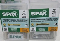 (2) #8×2-1/2″ Exterior / Interior Trim Head Wood & Finishing Project Screws