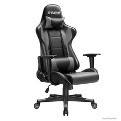 Pink Ergonomic Faux Leather Swivel Office Gaming Chair Adjustable 20.5 Inch