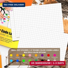0.25 Inch White Color Coding Stickers,4200 PCS Small Round Circle Labels,Flat Pa