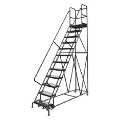 NEW! Tri-Arc 156 in H Steel Rolling Ladder, 12 Step Perforated, 450lb Load Cap!!
