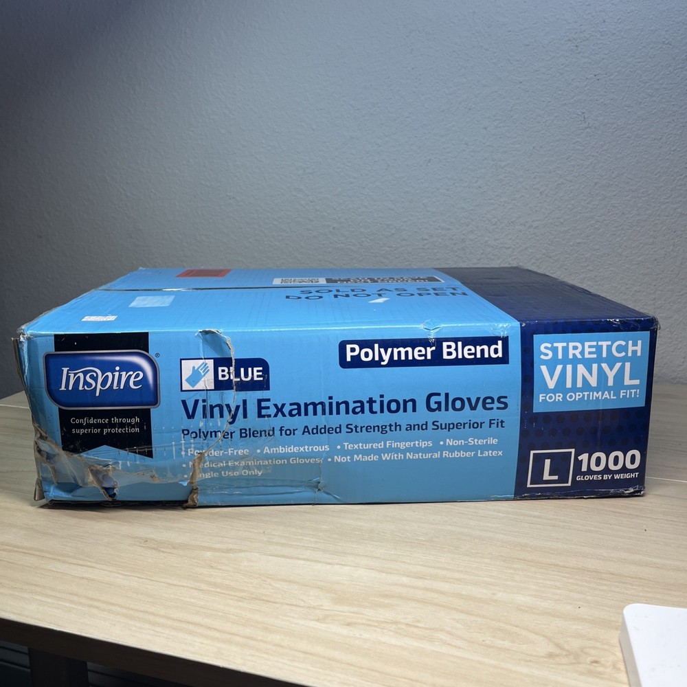 Nitrile-Vinyl Blend Gloves Disposable Latex Free Multipurpose Blue Large-1000