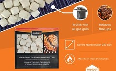 60-Pack Ceramic BBQ Briquettes for Gas Grill – New Model, No Color