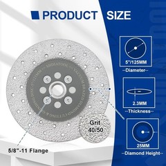 Versatile 5 Inch Diamond Cutting Wheel – Fast Grinding for Concrete & Tile Work