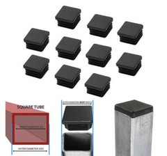 10pc 1″ 1 Inch Square Plastic Plug Tubing Post End Cap Chair Glide Inserts 1×1
