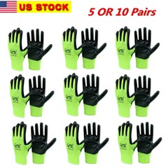 5 OR 10 PAIRS OF LATEX RUBBER PALM STRING KNIT WORK GLOVES Size: ( M ) or ( L )