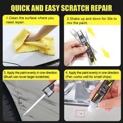 Pearl White TriCoat(QAB) for Nissan Touch Up Paint Pen, 2 in 1 Car Scratch Re…