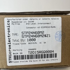 STMicroelectronics STP24N60M2 QTY OF 20 PER LOT (5 LOTS MINIMUM OR $100.00)