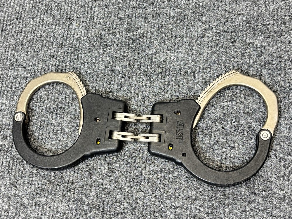 ASP MODEL 200 HINGED HIGH CARBON STEEL w/ POLYMER CUFFS HANDCUFFS NO KEYS