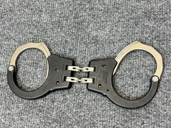 ASP MODEL 200 HINGED HIGH CARBON STEEL w/ POLYMER CUFFS HANDCUFFS NO KEYS