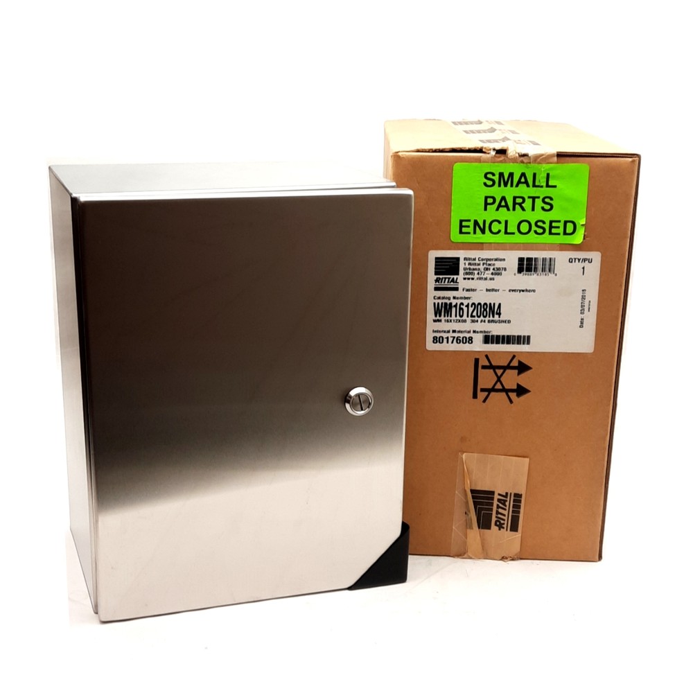 Rittal WM161208N4 Stainless Steel Enclosure, Wall Mount, 16x12x8in, IP66