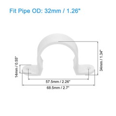 6Pcs PVC Pipe Straps, 32mm(1-1/4″) Plastic 2 Holes PVC Pipe Mounting Bracket