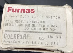 60LAA1AE Furnas HD Limit switch side plain plunger FREE SHIP