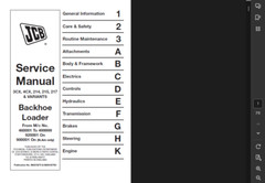 JCB 214 BACKHOE LOADER SERVICE REPAIR SHOP MANUAL PDF USB