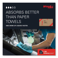 L10 Windshield Towels, 1-Ply, 9.-1/10 In. X 10-1/4 In., 1-Ply, 224/Pack, 10 Pack
