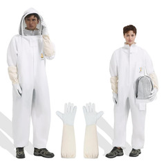 Professional Sting-Proof Full Body Beekeeping Suit, Polycotton Bee Suit with Glo