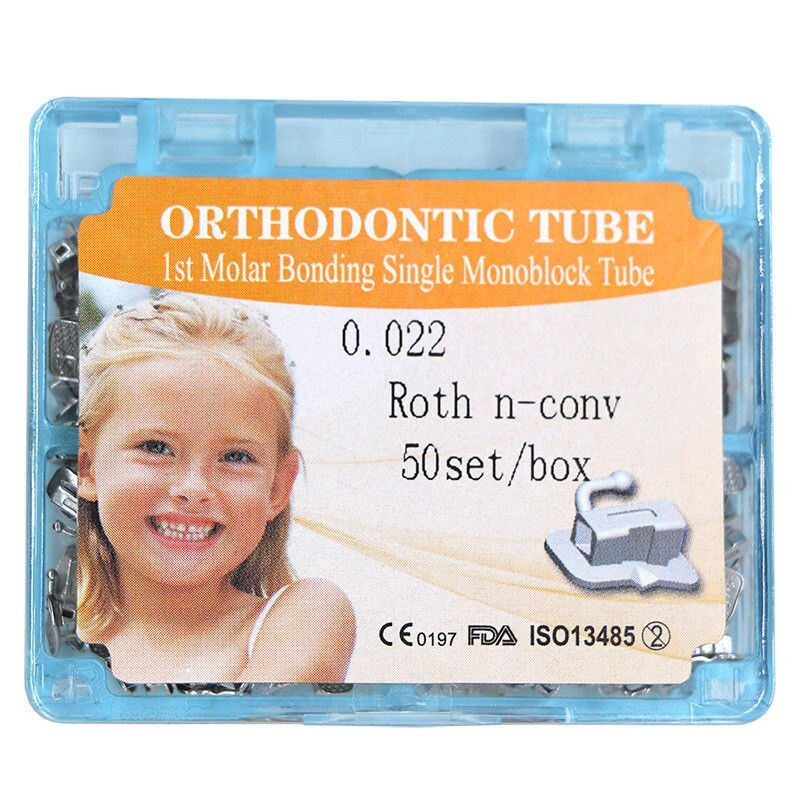 50 Sets Dental Orthodontic Buccal Tube 1st Molar U1L1 Roth 0.022 MIM Monoblock