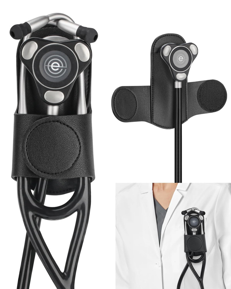 Stethoscope Holder Clip for EKO CORE 500� � Lightweight PU Leather Hip Holder
