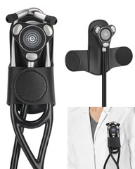 Stethoscope Holder Clip for EKO CORE 500� � Lightweight PU Leather Hip Holder