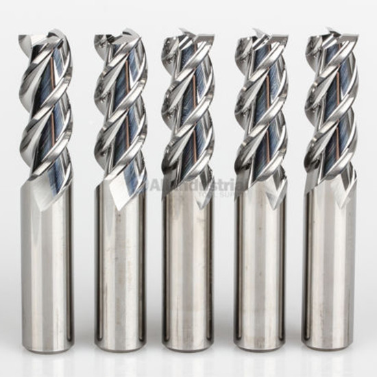 5 Pcs 1/4″ YG1 Alu-Power 3 Flute Regular Length Carbide End Mill for Aluminum