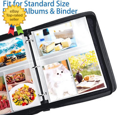 4×6 Photo Sleeves for 3 Ring Binder 40 Pack Clear Album Pages Holds 240 Photos
