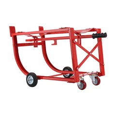Drum Cradle With 4 Wheels, 55Gal Drum Cradle, 600lbs ,Red for Workshop&Factory