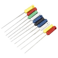 10pc Dental Barbed Broaches #1-6 Assorted Handle Endodontic File 25mm Stainless