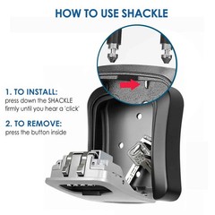 Key Lock Box, 4 Digits Combination Lockbox, Wall Mount & Portable Alloy Metal…