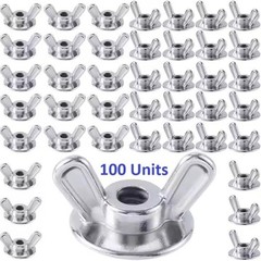 100 PCS Zinc DieCast Washered Wing Nuts 1/4″20 Thread Fastener Hardware