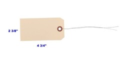 1,000 of 4 3/4″ x 2 3/8″ Size 5 Manilla Inventory Hang Tag Tags with Wire 13 Pt