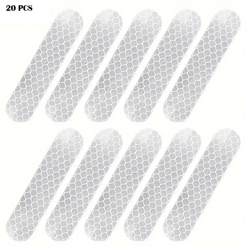 20pcs High Visibility White Silver Reflective Tape, Waterproof, Visibility Decal