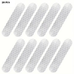 20pcs High Visibility White Silver Reflective Tape, Waterproof, Visibility Decal