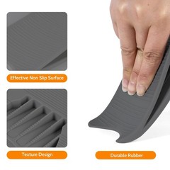 Optish Original Patented Door Stoppers for Bottom of Door, 3 Pack, Dark Grey