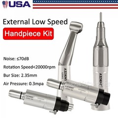 Dental Low Speed Handpiece Kit Contra Angle/Straight Push Button B2/M4 Air Motor