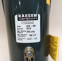 Kaeser KVF-100 Vapor Absorber Filter 250psig 1″ NPT Ports USVF-100 Repl Element