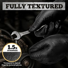 Durable Large Black Nitrile Gloves, 6 Mil, Waste-Free & Ambidextrous – 1000ct