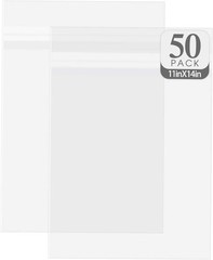 Golden State Art, 50 Pack Clear Bags for 11×14 Mats, Pictures, 11×14,