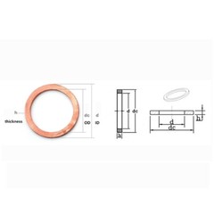 M5 M6 M8 M10 M12 M14 Metric Copper Sealing Washers Flat Sump Plug Gasket Rings