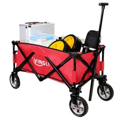 LEADZM Beach Outdoor Wagon Cart Collapsible Utility