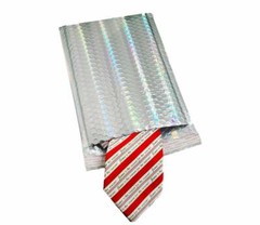 7×11 Holographic, Ice Blue Metallic Bubble Mailers, Padded Self Sealing Envelope