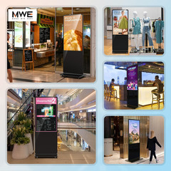 MWE 55 Inch 4K Touchscreen Kiosk, Indoor Floor Standing Digital Signage Displays