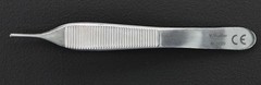 V Mueller NL1400 Adson Forceps, 1×2 Teeth, Serrated, Delicate, 4.75″