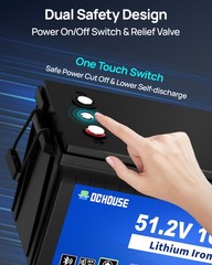 DCHOUSE 48V 100Ah Lithium Golf Cart Battery + 48V 18A Charger Trolling Motor RV