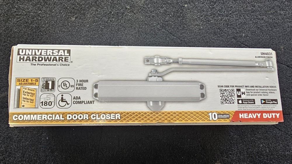 Universal Hardware Heavy-Duty Commercial Door Closer Aluminum UH4031-NEW