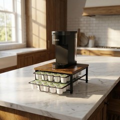 SPEDAY 2 Tier Coffee Pod 12.7 inches x 12.59 x 5.9 inches, wood