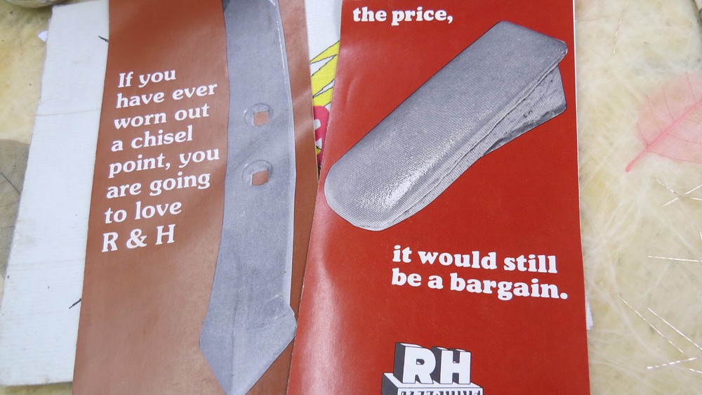 RH Machine pamphlets, chisel point & ripper point