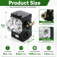 LF10-4H Pressure Switch, 4 Port Air Compressor Pressure Switch Replacement Cont